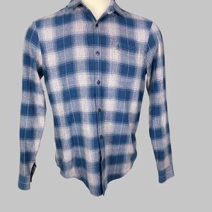🐧 Original Penguin Blue Plaid Heritage Slim Fit Flannel L